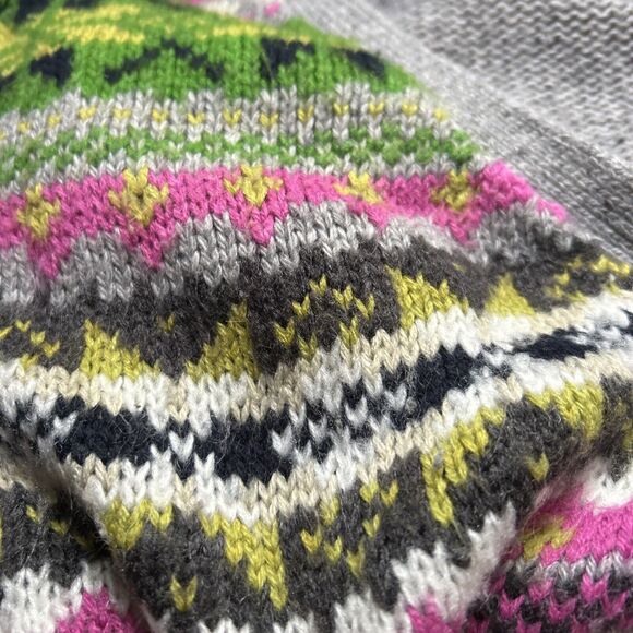 St John’s Bay Vtg Gray & Multi Pattern Grandpa Cardigan Button Sweater-Womens XL - Picture 6 of 9